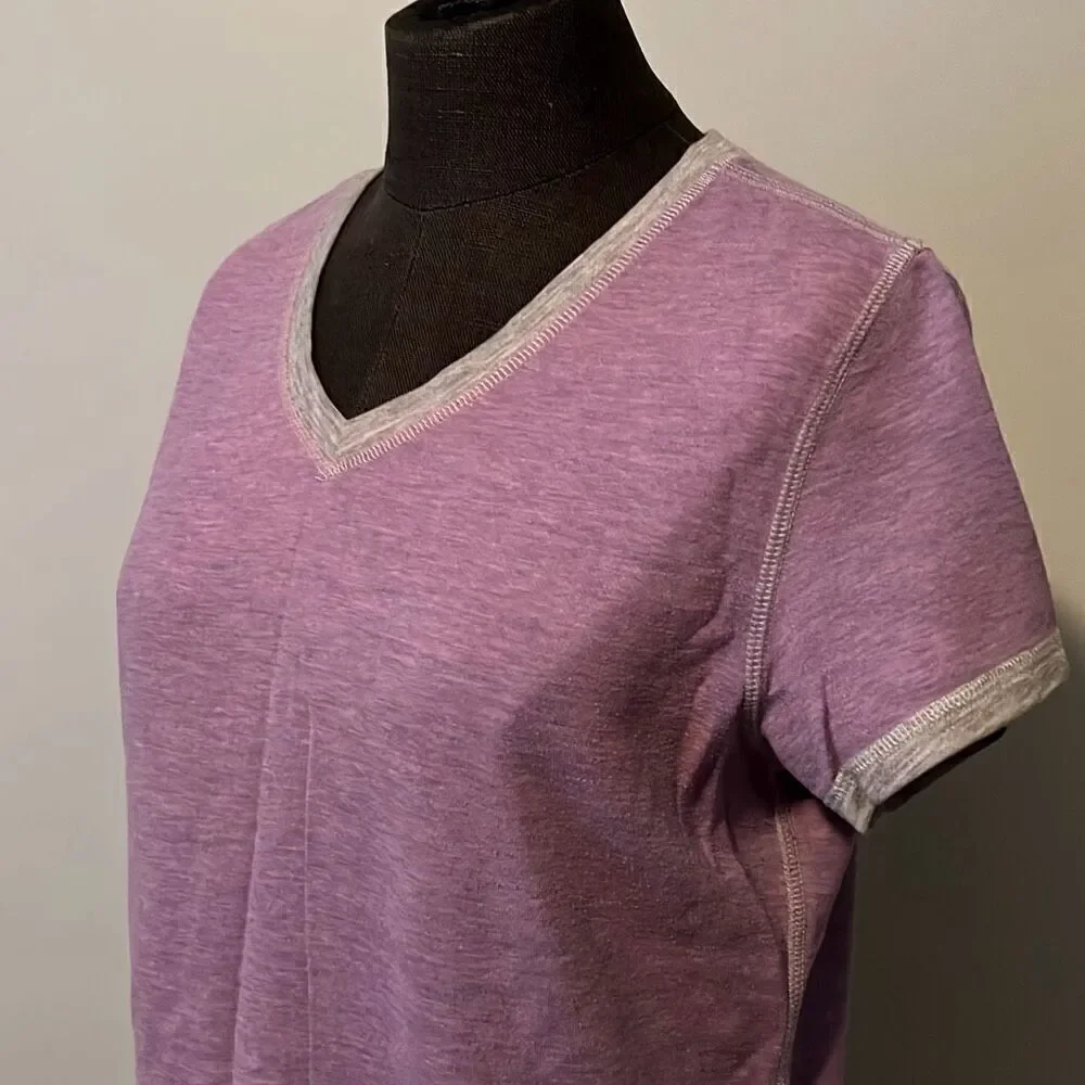 Jockey Womens Lavender Short Sleeve V-Neck Top Plaid Shorts Lounge Set